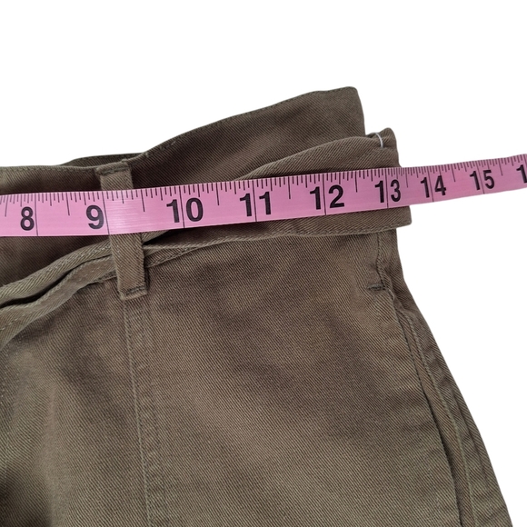 NWT Billabong Women Size 25 100% Cotton Brown Belted Cuffed Shorts Pockets - Picture 11 of 14